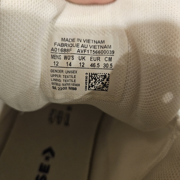 Converse Chuck Taylor All Star White CTAS High Street Mid Shoes Men's Size 12 - Picture 2 of 9